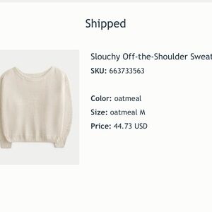 Hollister Oatmeal Off-the-Shoulder Sweater